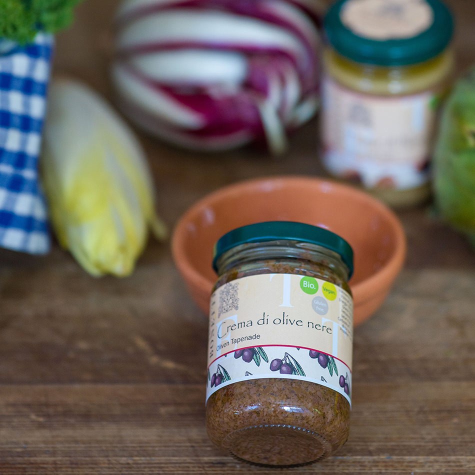 Pesto di Olive nere - Oliven Tapenade Natur Konkret - Onlineshop Pesto di Olive nere - Oliven Tapenade